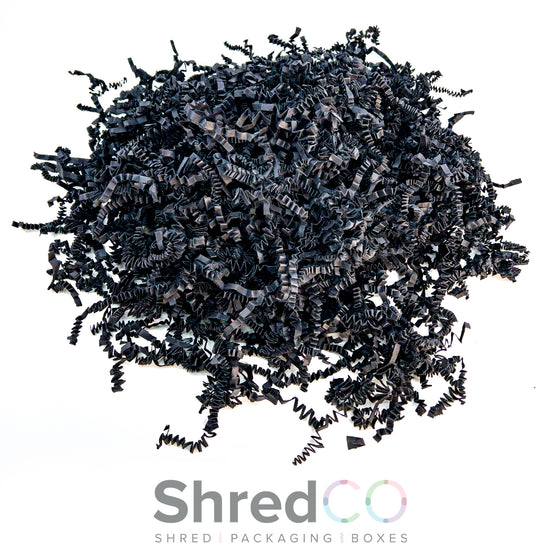 Black Zig Zag Shredded Paper | Crinkle Cut Hamper Fill | ShredCo