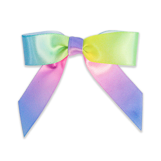 Small Ribbon Bow With Elasticated Band - Rainbow
