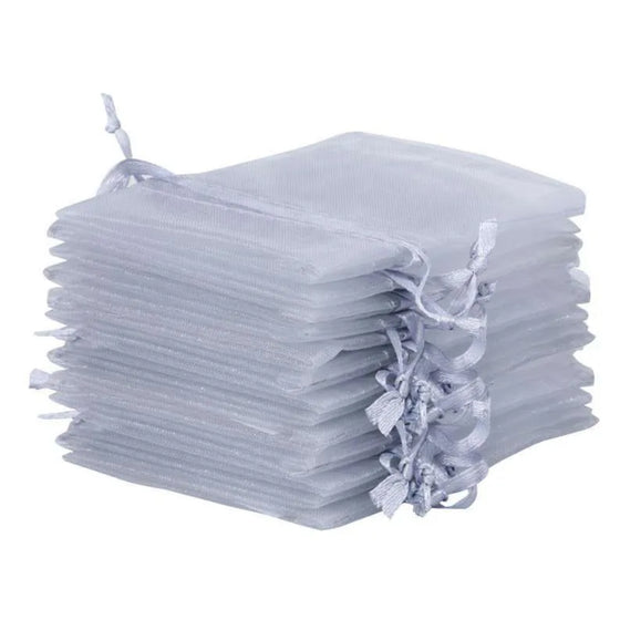 Silver Organza Bags - 7x9cm - ShredCo